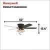 Honeywell Ceiling Fans Glen Alden, 52 in. Ceiling Fan with  4 Arm Light, Oil-Rubbed Bronze 50183-40